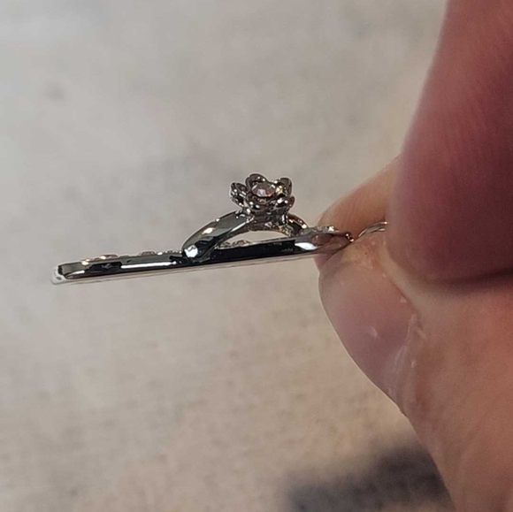 Charms set of 5, silver tone with crystals, including chain, NWOT - Picture 10 of 16